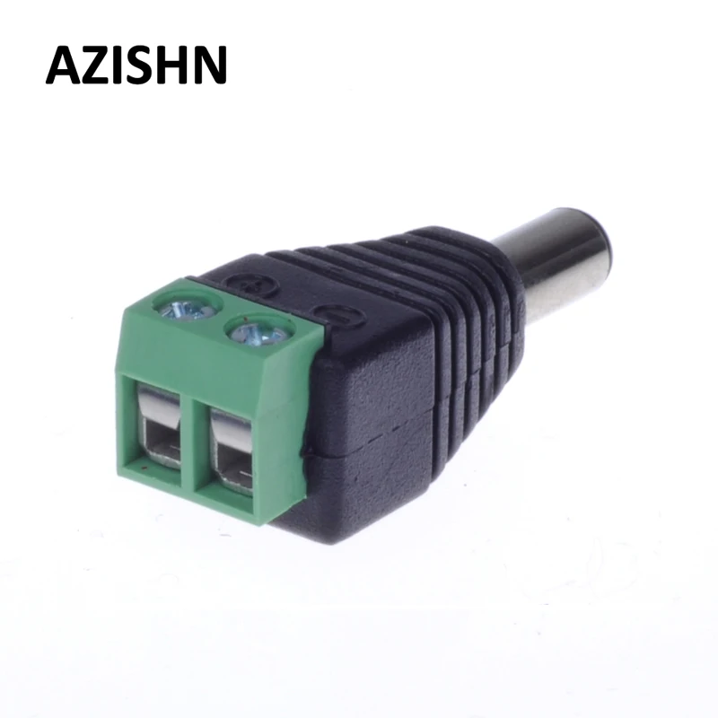 Azishn 100 шт./лот 2,1 мм x 5,5 мм Женский Мужской DC Мощность переходник для камеры видеонаблюдения