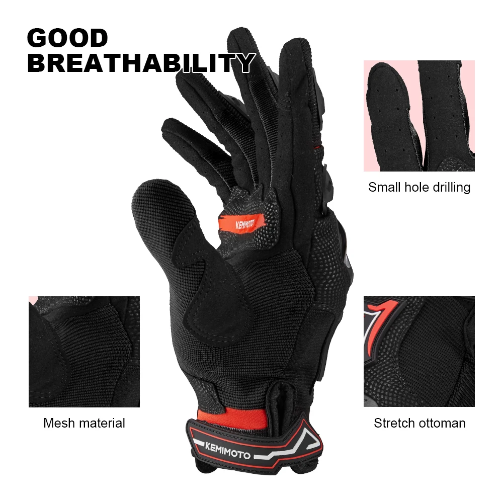 Универсальные мотоциклетные перчатки с сенсорным экраном, кожаные, дышащие, полный палец, Guantes, ПВХ Защитное снаряжение для гонок, мотокросса