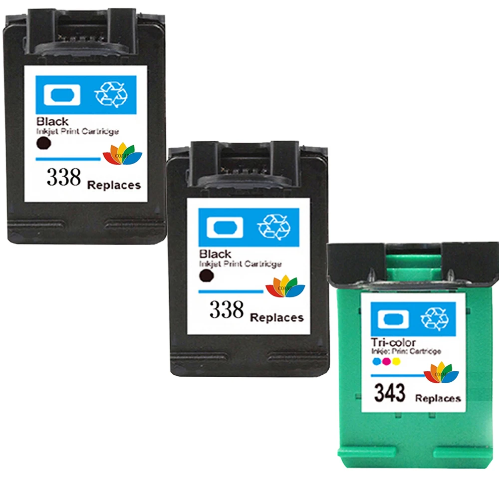 Cartucho de tinta recargado Compatible con HP 338, recambio de tinta  Compatible con 343, 1510, 1513, 1600, 1610, 2300, Photosmart C3100, C3110,  C3150, C3180, 3PK|ink cartridge|ink cartridge for hpcartridge for hp -  AliExpress