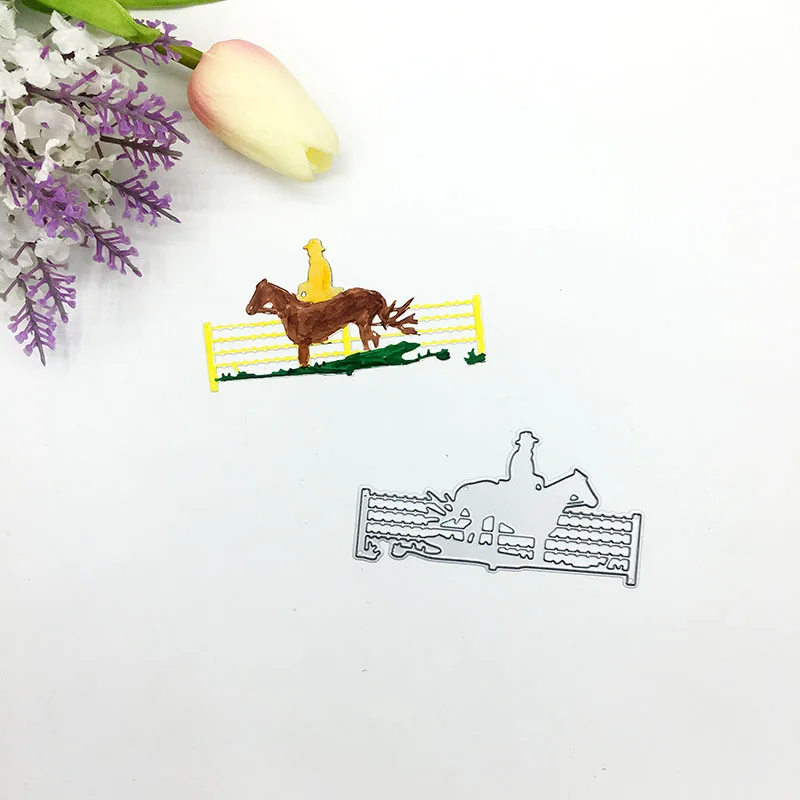 

Julyarts Riding Horse Die Metal Cutting Die For DIY Scrapbooking Stencil Die Paper Embossing Card Making Craft Die Cut Troqueles