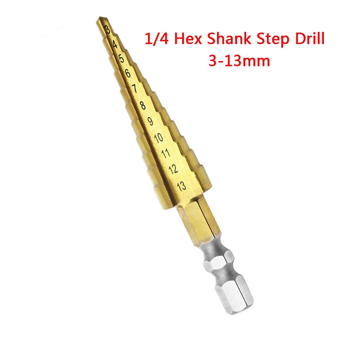 3-13 мм Шестигранная ручка HSS титановое покрытие ступенчатое сверло электроинструменты Мини сверло Набор для сверления металла/Деревообрабатывающие инструменты