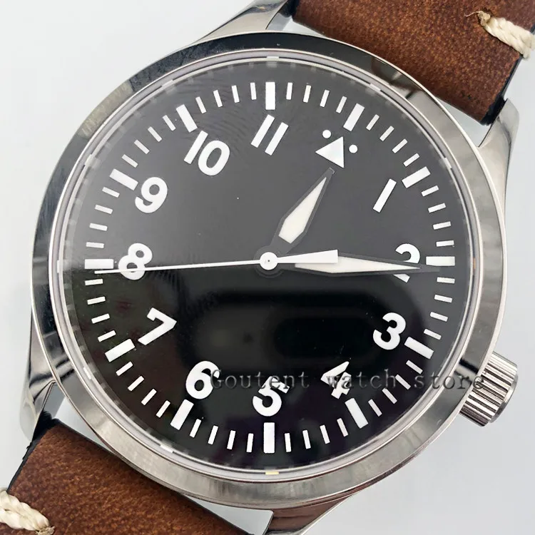 42 мм Corgeut сапфировый черный циферблат автоматический циферблат белый знак мужские светящиеся наручные часы