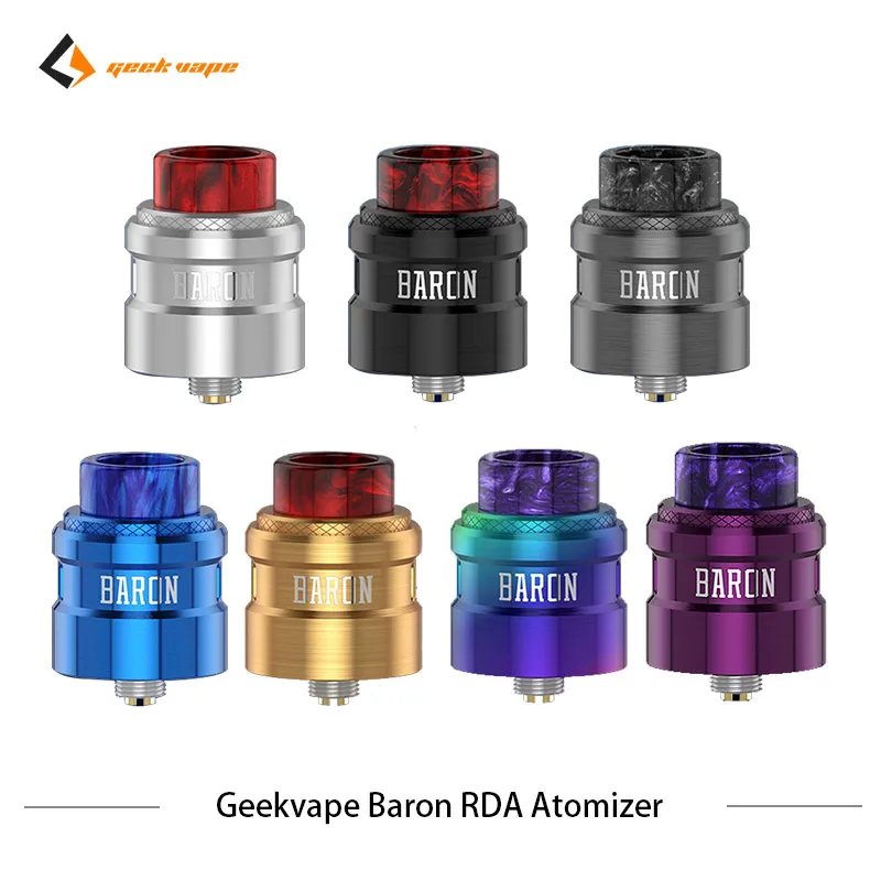 

2pcs/lot Geekvape Baron RDA airflow system 24mm atomizer RDA Squonker RDA 510 vs drop dead RDA Electronic Cigarette Vape tank