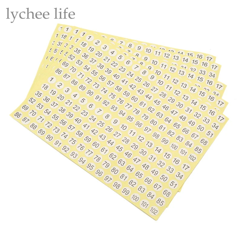 Lychee 5 листов, наклейки для цифр, скрапбукинг, канцелярские товары, сделай сам, бумага ручной работы, 1-102