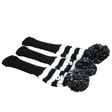 1 3 5 один комплект черный, белый цвет пом голова Чехлы для мангала трикотажные Гольф клуб крышка головки Чехлы для мангала 3 шт./компл