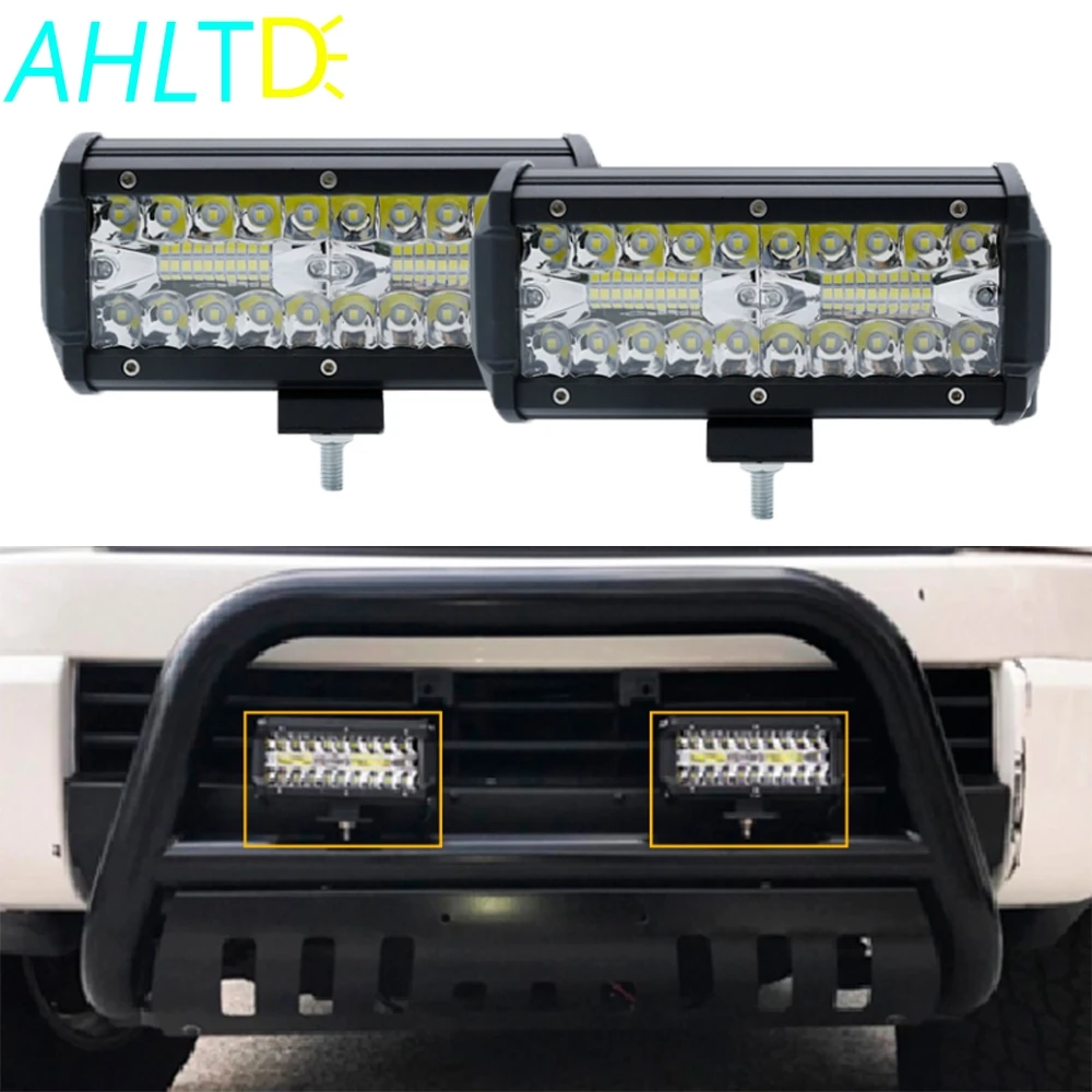 

1pcs 7 Inch 120W Combo Led Light Bars Spot Flood Beam for Work Driving Offroad Boat Car Tractor Truck 4x4 SUV ATV Car Styling