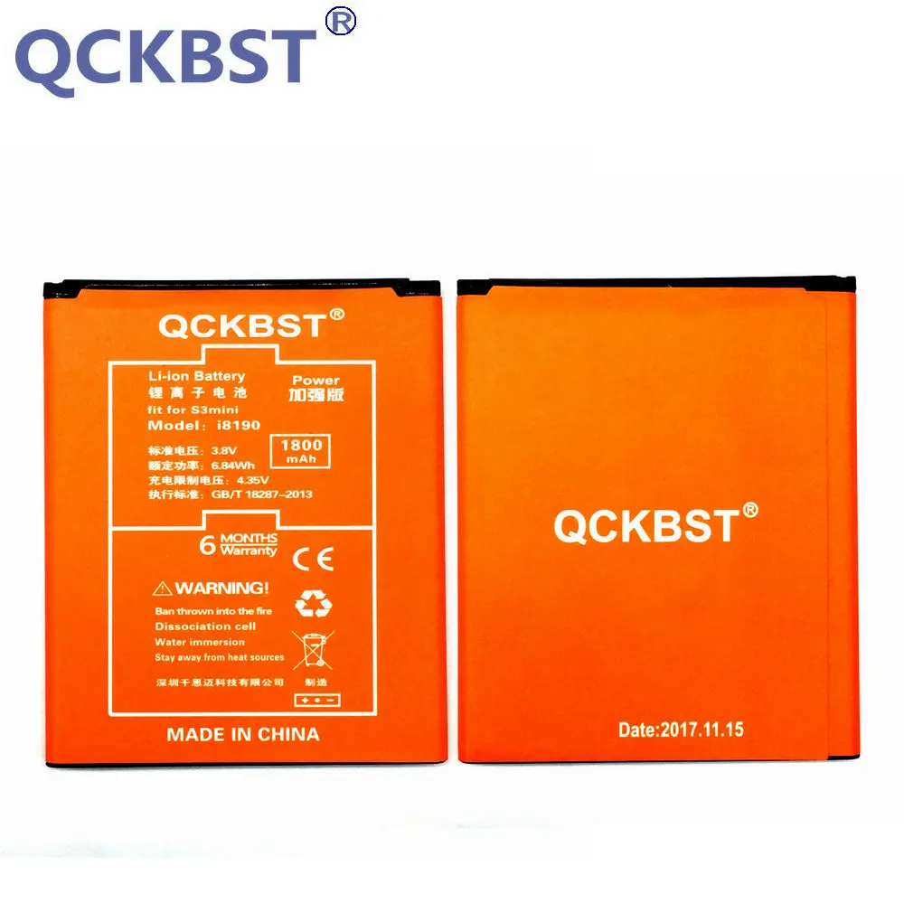 

QCKBST EB425161LU Battery for Samsung Galaxy S3 mini i8190 Ace 2 i8160 i699 S7562 S7562I S7568 i8190N S7560(M) S7580 Bateria