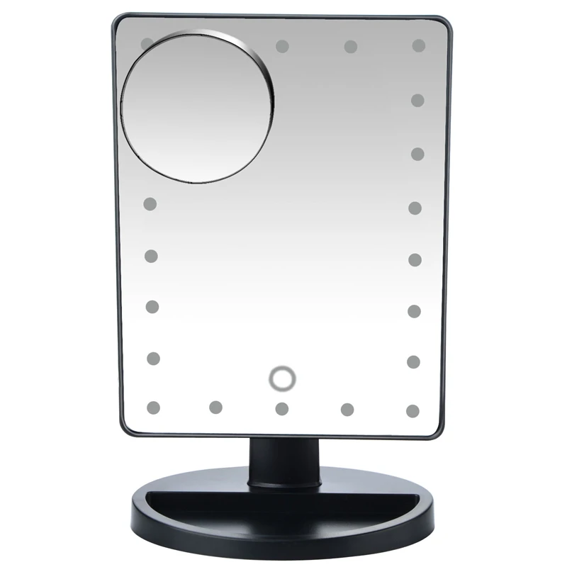 Светодиодный Сенсорный экран зеркало для макияжа 10X увеличительное профессиональное дамское зеркало с 22 светодиодный свет здоровья Красота Регулируемая столешница
