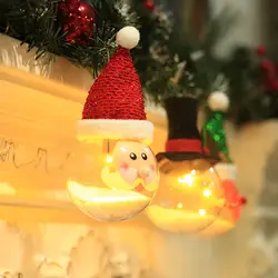 Горячий Прекрасный мяч со светодиодом для рождества елочные игрушки с Санта-Клаусом Снеговик Олень круглый шар FQ-ing
