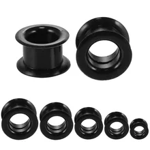 1 пара/лот черные пробки и Туннели пирсинг уха силиконовые тоннели для ушей Плаги для ушей расширители Lobe серьги тела ювелирные изделия-пирсинг