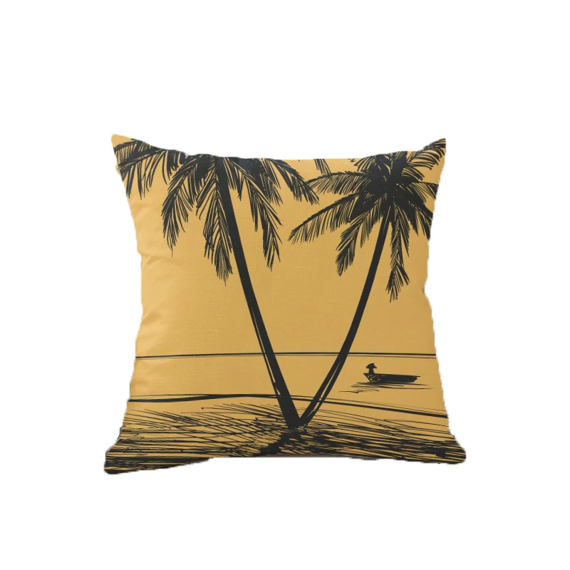 

4Pcs/Lot Printed Pillow Case Cushion Cover 45*45cm Coconut Tree Decorative Cushion Cover for Sofa Chair Seat Car Pillow Cover