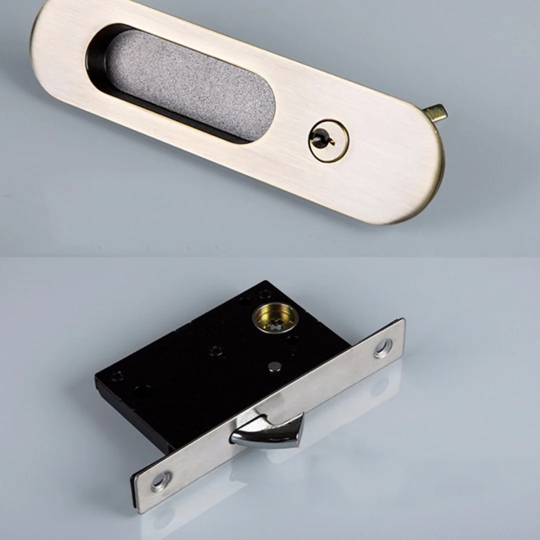 High Quality Recessed Invisible Handle Door Cabinet  Lever Mortise Lock Bathroom Kitchen Balcony Sliding Door Lock Mayitr