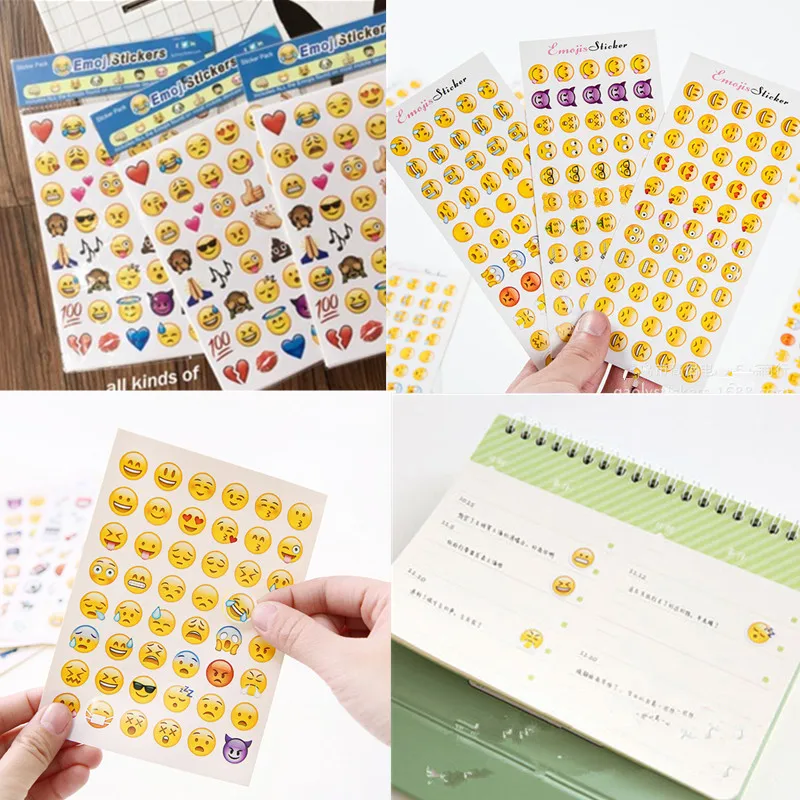 10pcs 1 Sheet Sticker Emoji Smile Face Toy Stickers for Notebook Albums Message DIY Stickers Viny Instagram Classical