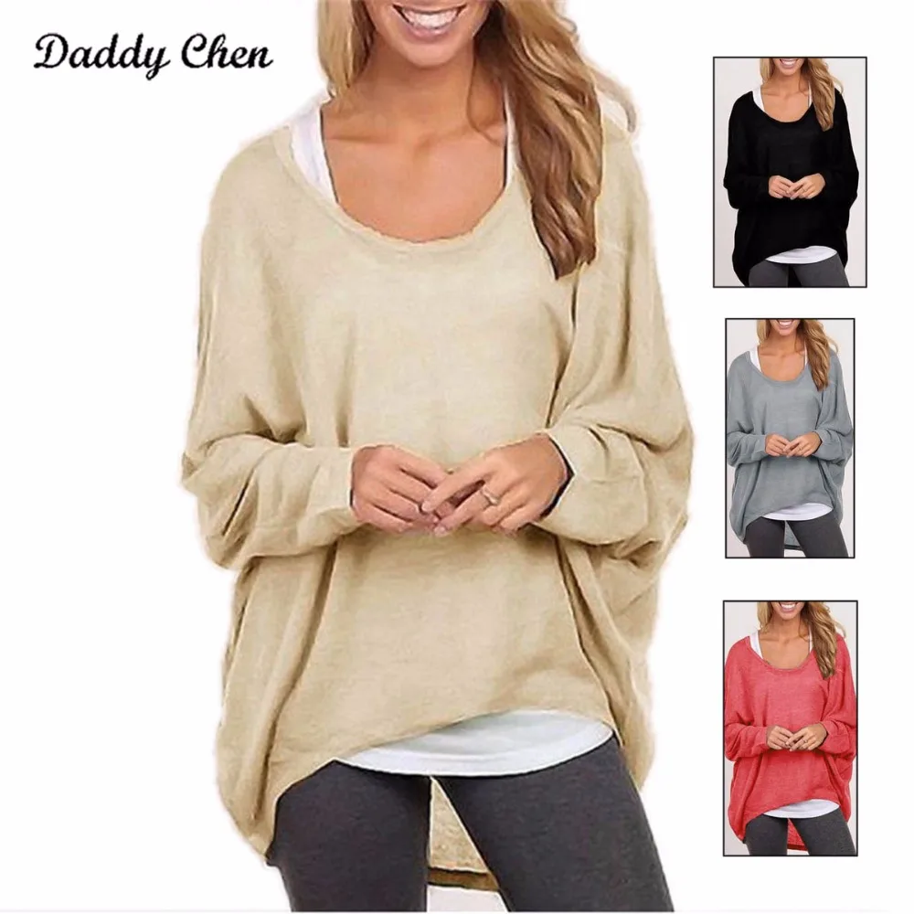 V-Neck Knitting Sweaters Autumn Women Pullovers 2018 Casual Loose Sweater Tops Winter Femme Solid Color Long Women's Top V-Neck Knitting Sweaters Autumn Women Pullovers 2018 Casual Loose Sweater Tops Winter Femme Solid Color Long Women's Top