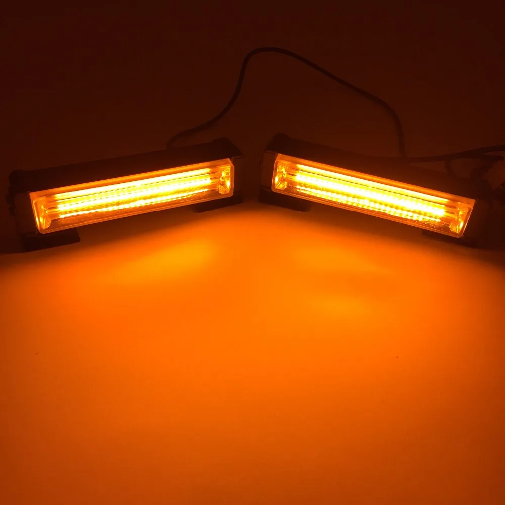 COB светодиодный стробоскоп Автомобильная сигнальная лампа решетчатая подсветка фары для грузовика автомобильная лампа мигалки Янтарный красный синий аварийный светофор 12 В