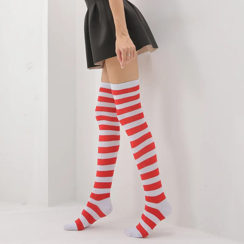 Knee Socks Girl Women Sexy Slim Striped Long Socks Autumn Christmas Halloween Easter Ball Party Costume Knee High Socks Women