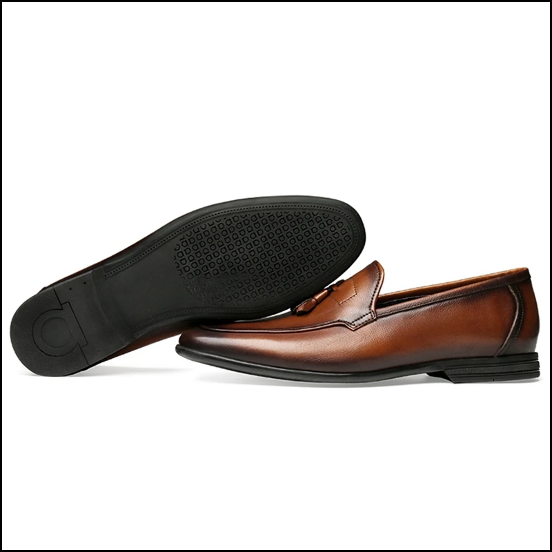 Классические Ленточки мужская повседневная обувь для вождения из натуральной кожи Лоферы ручной работы круглый носок без шнуровки Для Мужчин's Мокасины Обувь JS209