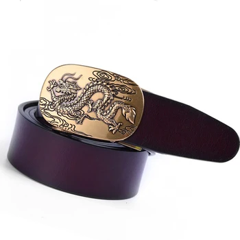 

Brown Belt mens Large Size 110cm-160cm Chinese Style Teen Belt Men Automatic Buckle men Belts