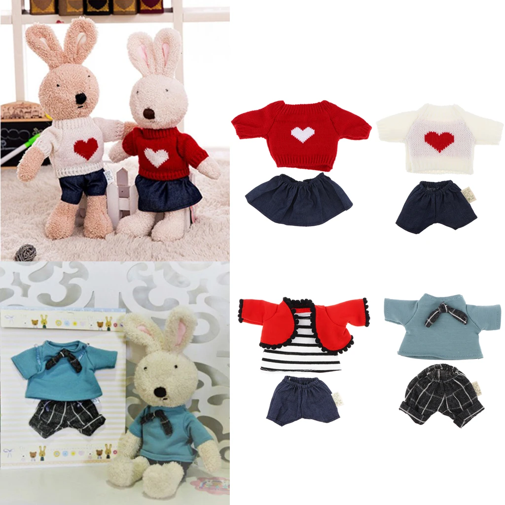 MagiDeal Adorable Rabbit/Cat/Bear Plush Toy Clothes for 1/4 BJD Dolls Dress up Outfit Girl Gifts
