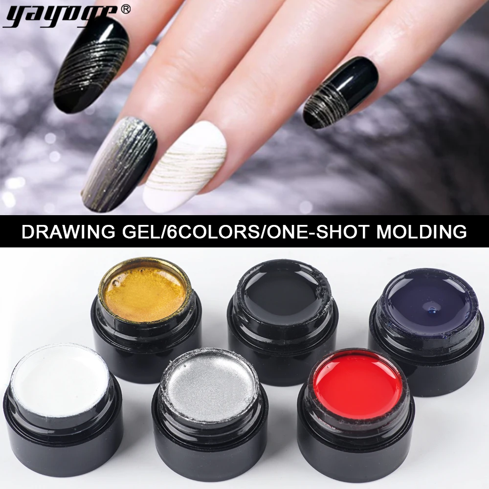 

YAYOGE 10ml Drawing Glue 6 Colors 3D Carving Nail Vanish Soak Off Pulling Silk Spider Painting Gel For Manicure