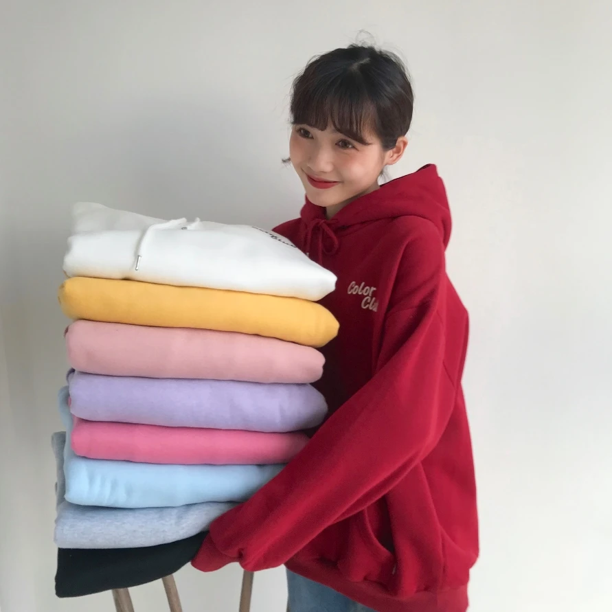 

autumn 2019 winter clothes harajuku hoodies korean fashion friends hoodie personality embroidery letter yellow sweatshirt women