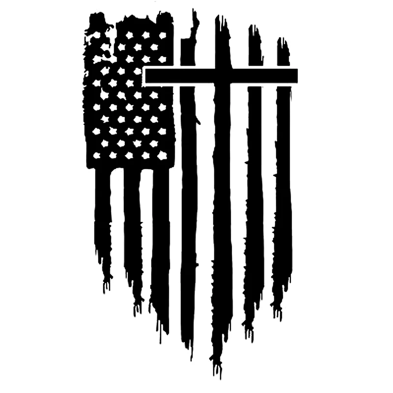 Download 9.5cm*16.6cm American Flag Christian Cross Jesus Bible God ...