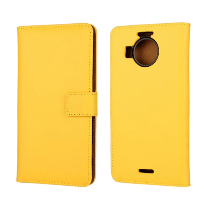 Высококачественный чехол-бумажник из натуральной кожи для Microsoft Lumia 950 XL в виде книжки и держателя для карт