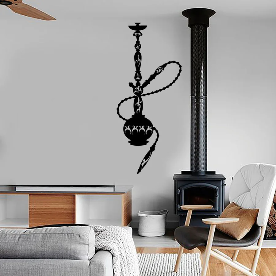 

Wall Vinyl Hookah Sticker Shisha Store Logo Smoking Window Decal Muslim Cool Home Living ROOM Bedroom Decal Mural Art Decor N165