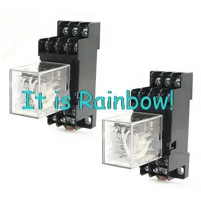 

Free Shipping DC12V Coils 4P2T Motor Control JQX-13F Electromagnetic Power Relay w Socket x2