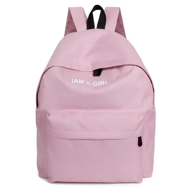 

School Bags For Girls Womens Backpack Canvas Travel Backpack Laptop Pink Shoulders Solid Rucksacks For Girls #442