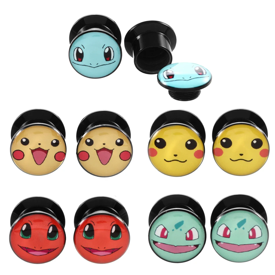 

2Pcs/lot Acrylic Ear Plugs and Tunnels Cute Ear expanders Screw Fit Ear Piercings Flesh Tunnels Ear Stretcher Sexy Body Jewelry