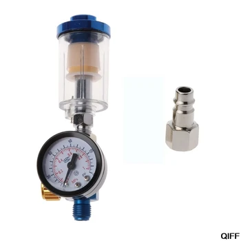 

Air Pressure Regulator Gauge Spray Gun In-Line Water Oil Trap Filter Separator Kit Tools May06