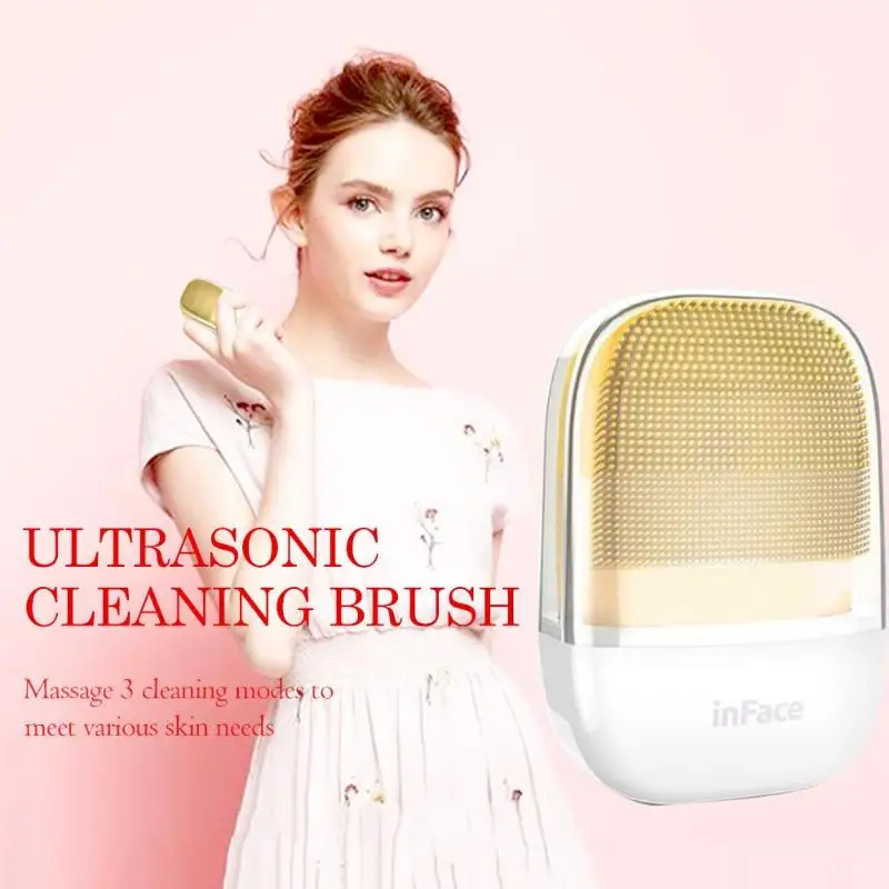 Xiaomi Youpin inFace Sonic Face Deep Cleansing Brush Waterproof Ultrasonic Skin Massager for IPX7 Silicone Cleansing Device