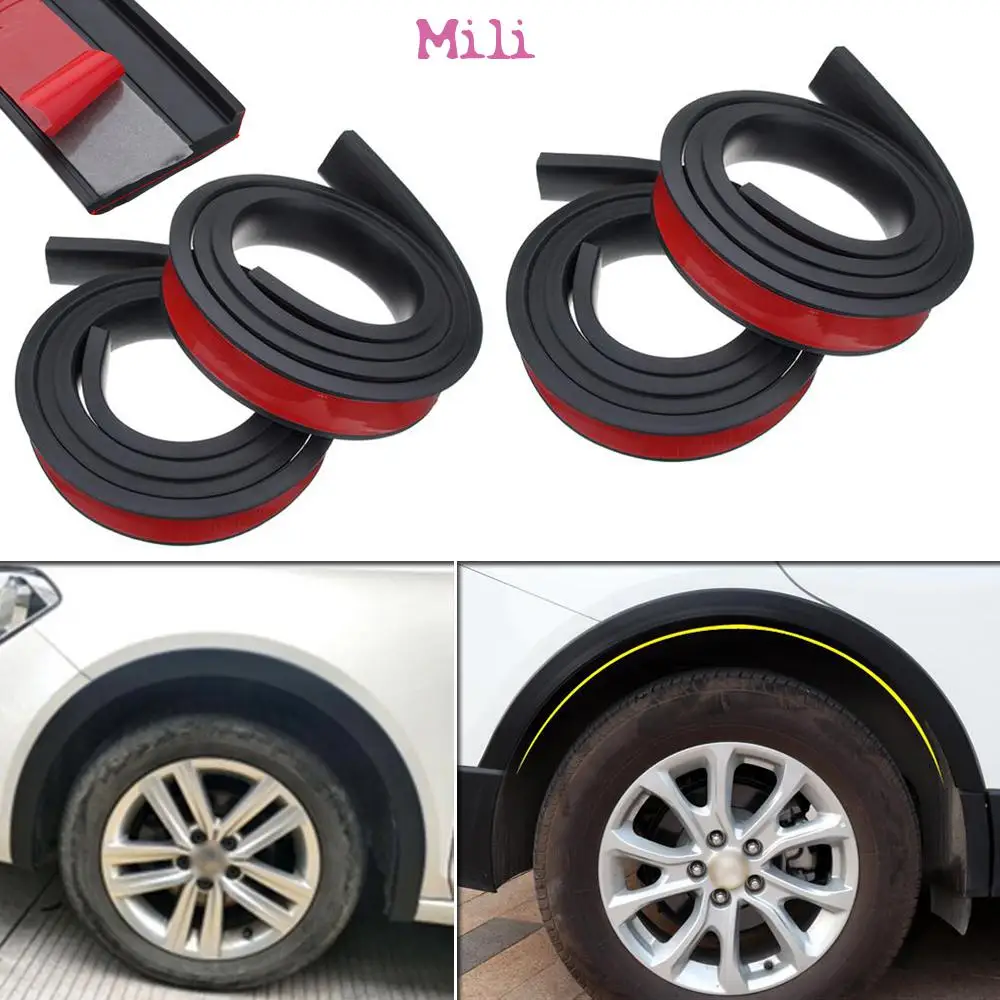 

Hot 4pcs 4.9ft Black Universal Car Fender Flares Wheel Eyebrow Styling Accessories Moulding Protector Lip Anti-scratch Arch Trim