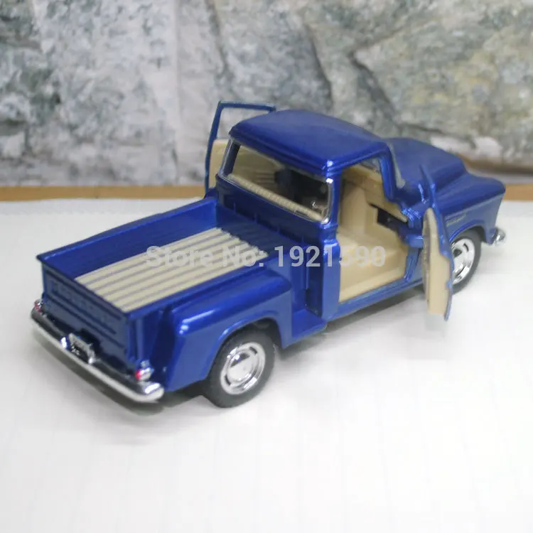 YJ KT 1/32 Scale, игрушки для автомобиля с оттягиванием, США 1955, Chevy Stepside, пикап, литая металлическая модель автомобиля, игрушка для подарка/коллекции/детей