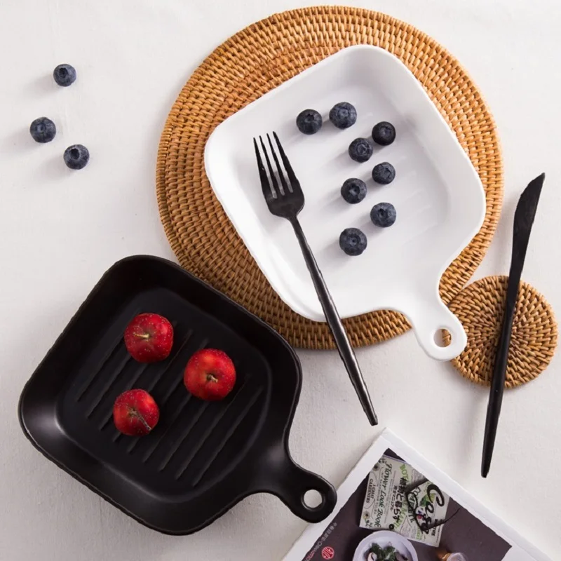 

Rectangular Binaural Ceramic Bowl Cheese Baked Rice Tray Export Ceramic Baking Oven Household Utensils Tableware