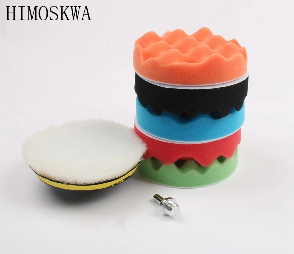 

HIMOSKWA 8Pcs Car Sponge Polishing Pad Set Buffing Waxing Pad For Car Polisher 3/4/5/6/7 inch optional