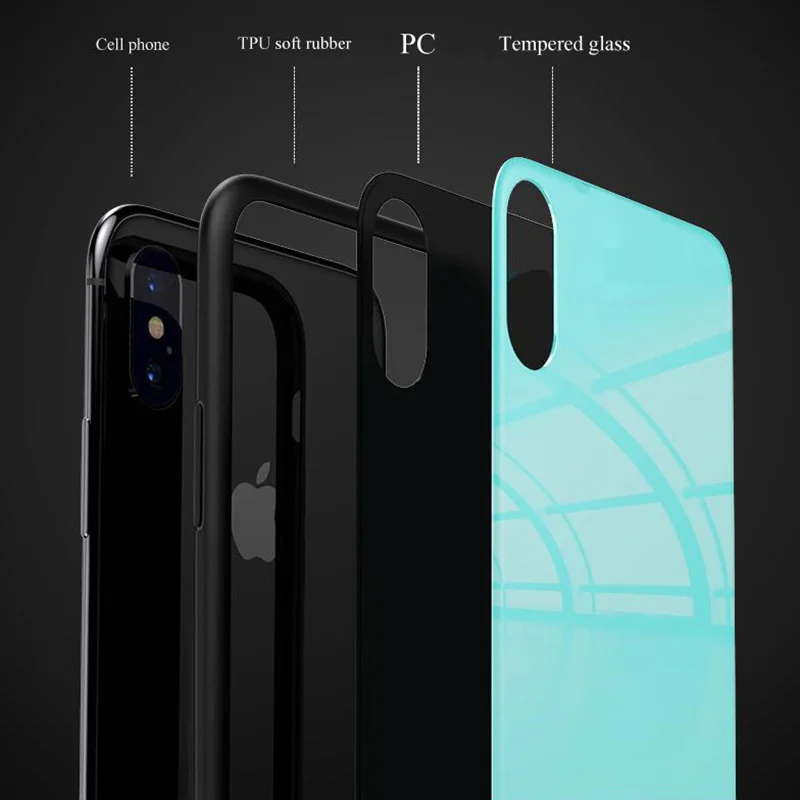 Цельный Роскошный чехол для телефона с логотипом из закаленного стекла iPhone 5 5S SE 6