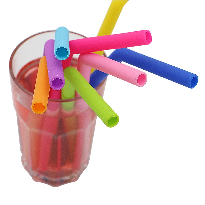 

ULKNN 5pcs Food Grade Silicone L-Type Pipette Birthday Wedding Party Supplies Environmental Recyclable Suction Pipe Tableware