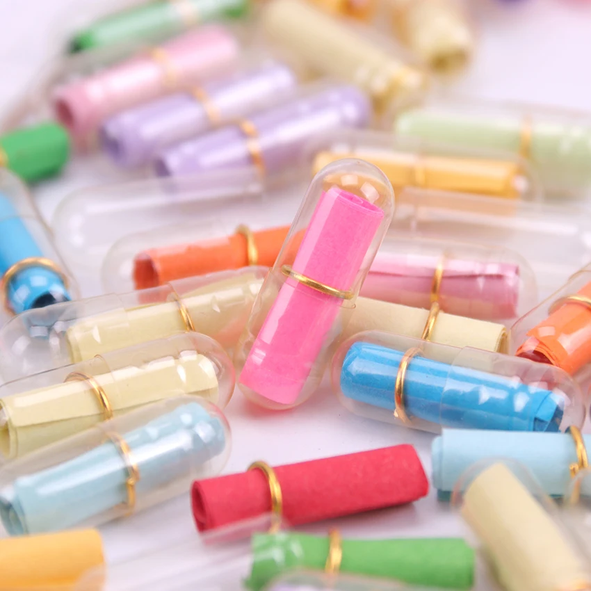 50 шт./лот новая капсула для сообщений бумага письма прозрачная таблеток