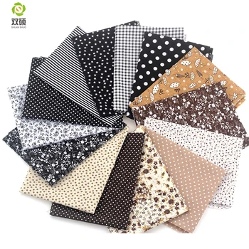 

Shuanshuo Black &Coffee Charm Packs Patchwork Cotton Fabric Telas Bundle Tilda Quilting Scrapbooking Cloth 20x24CM 14pcs/lot