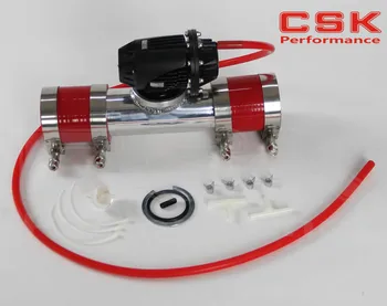 

Black Aluminum Billet Anodized Type-4 SQV Blow Off Valve BOV +3" Flange Pipe +silicone +clamps +4mm vaccum hose red