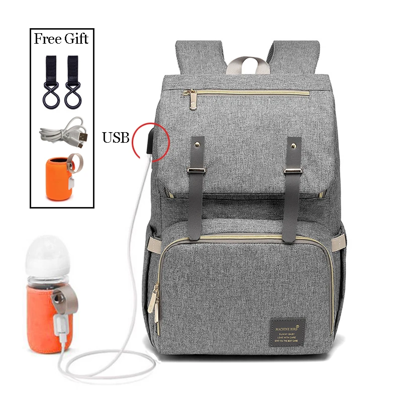 

Fashion Large Capacity Baby Nappy Bag Diaper Purse Multifunction USB Mummy Travel Backpack lady Nursing s For Mom Daddy