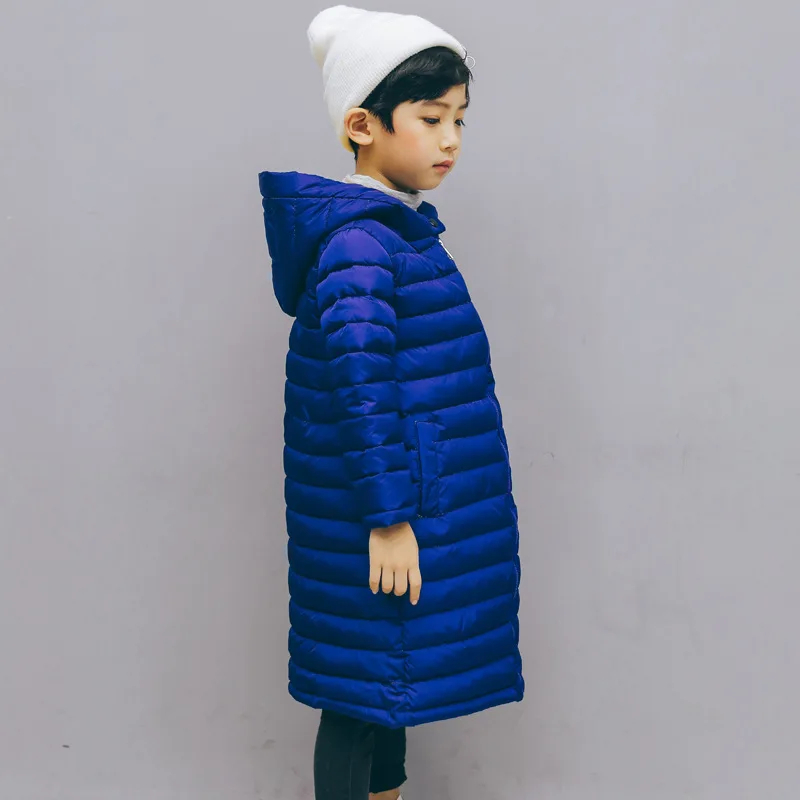 

1668 Fashion Autumn &Winter children cotton padded jacket long Coat Boy &Girl hooded down Cotton Padded Coat
