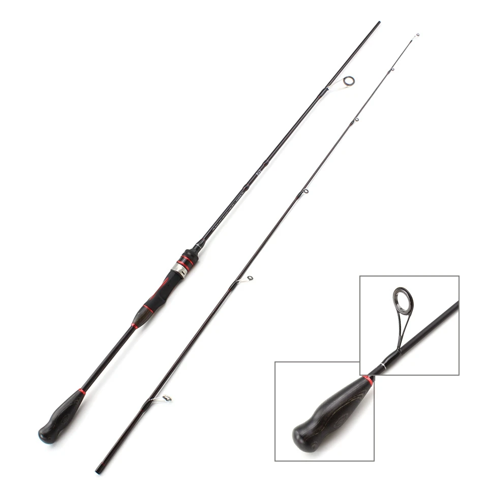 

High Quality 1.8m black Rosewood carbon spinning casting Fishing rod L power 1/18-1/6oz lure weight carbon rod