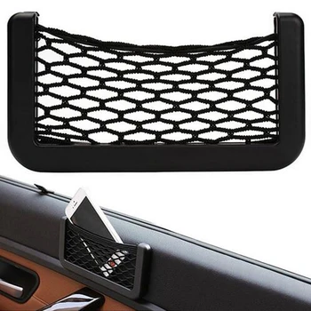 

1x Car Phone Holder Storage Bag Mesh Net For Ford Focus 2 1 Fiesta Mondeo 4 3 Transit Fusion Kuga Ranger Mustang KA S-max