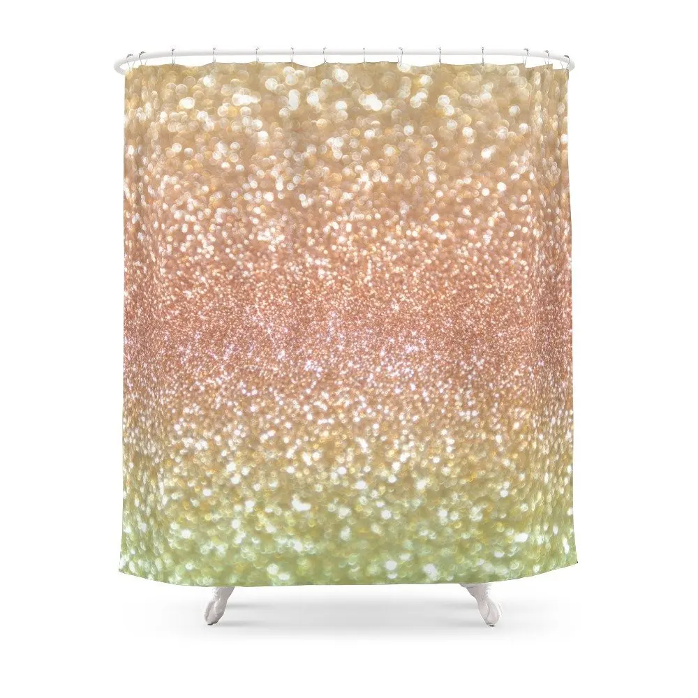 Polyester Eco friendly Champagne Shimmer Shower Curtain Stockedin