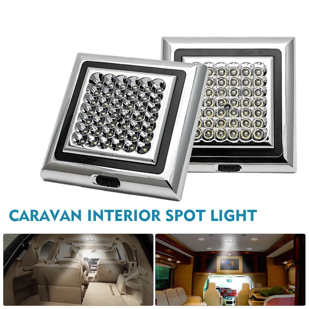 12V 124-SMD LED ULTRA-BRIGHT ROUND CABIN CEILING LIGHT Caravan/RV/4x4/Van/Boat 