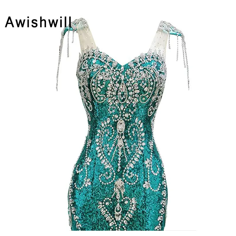 Real Picture New Cap Sleeve Sparkly Mermaid Evening Dresses Long Dubai Luxury Rhinestones Beads Sequin Prom Dress for Women 2019 Real Picture New Cap Sleeve Sparkly Mermaid Evening Dresses Long Dubai Luxury Rhinestones Beads Sequin Prom Dress for Women 2019