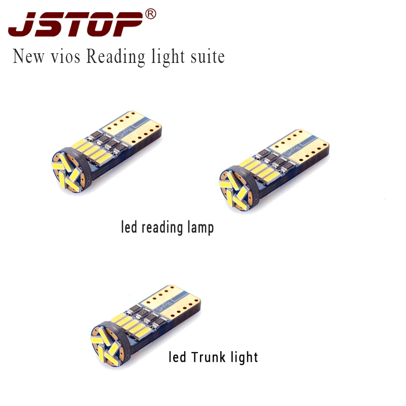 

JSTOP 3piece/set led reading lights 6000K t10 led 12V high quality trunk lamps w5w canbus car 4014smd light T10 194 dome bulbs